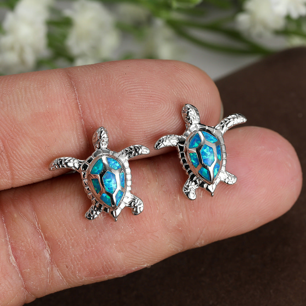 Opal Turtle Earrings