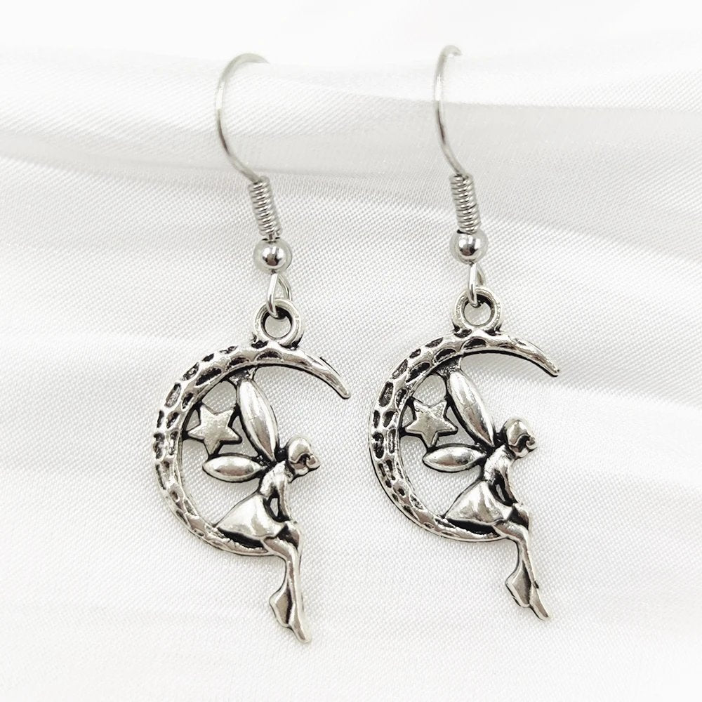 Vintage Fairy Moon Earrings