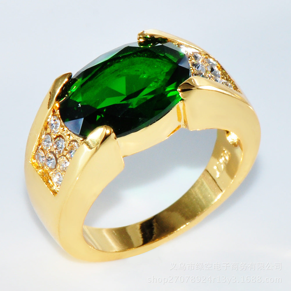 Statement Emerald Gold Ring