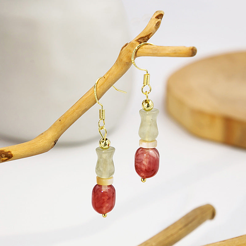 Vintage Jade Tourmaline Earrings