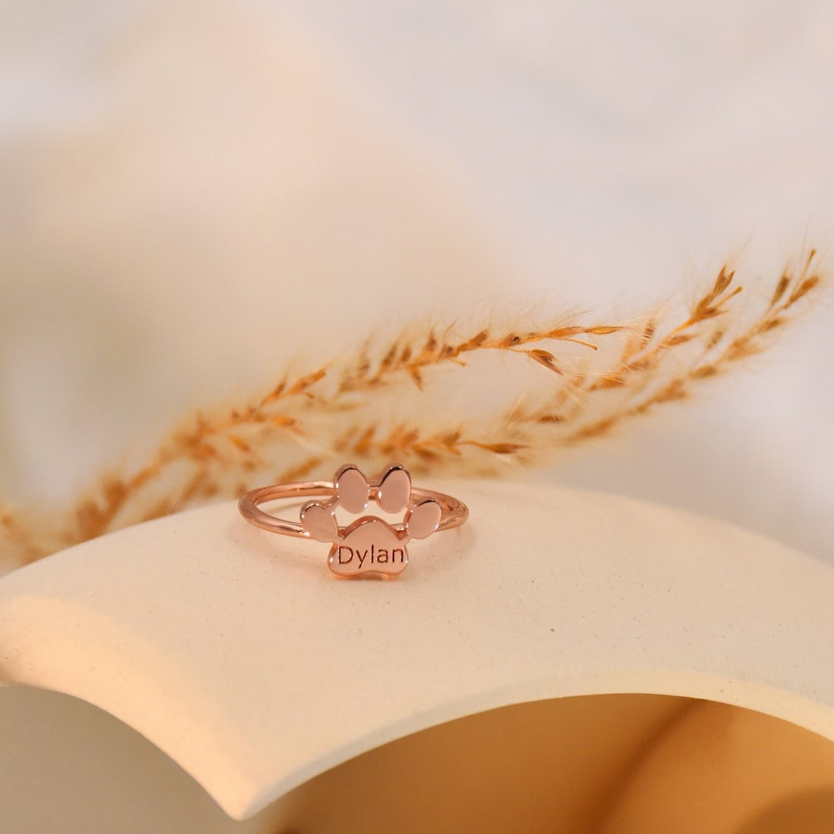 Personalized Paw Print Ring