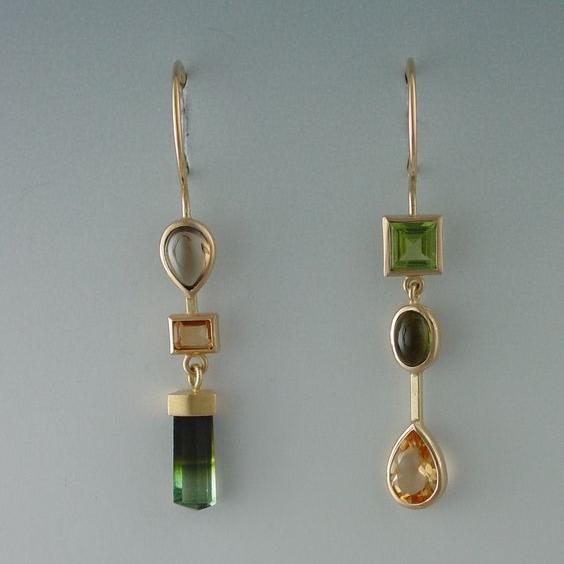 Vintage Dangling Green & Orange