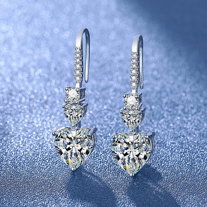 Elegant Heart Cut Crystal Drop