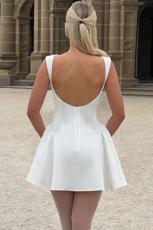Sleeveless Backless Mini Dress