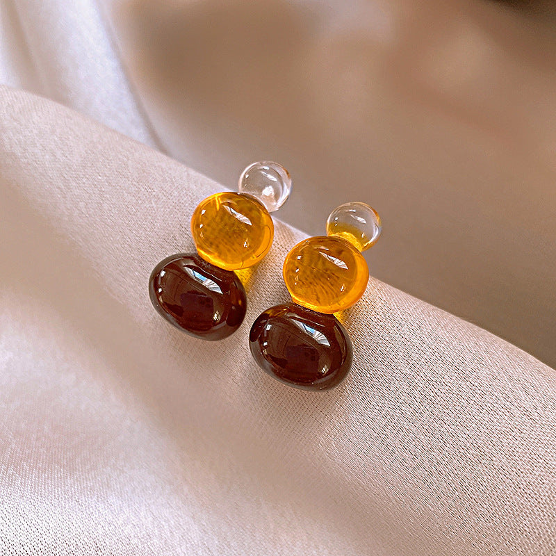 Amber Glass Drop Earrings