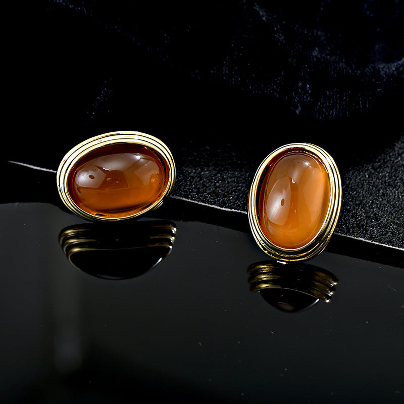 Amber Oval Earrings