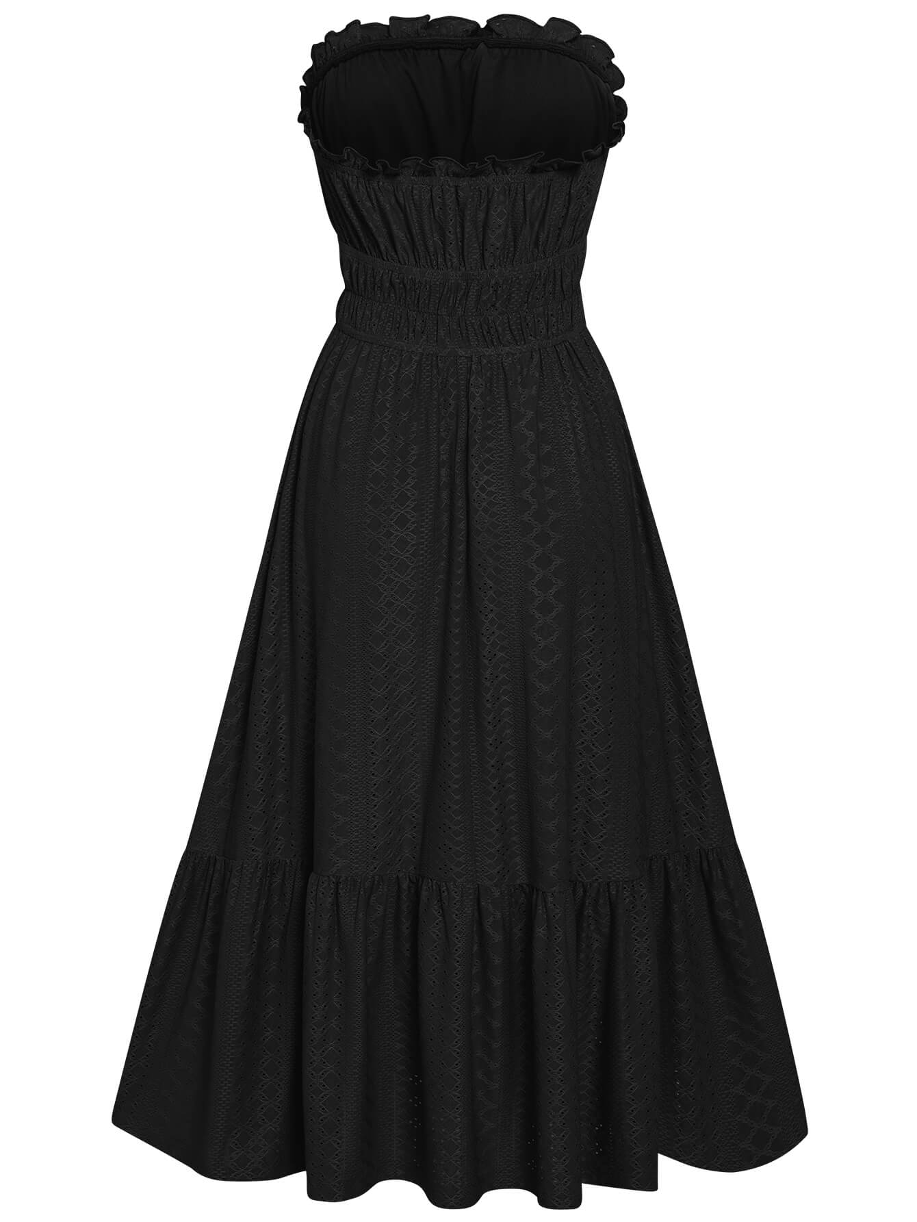 The New You Strapless Lace Midi Dress - Black
