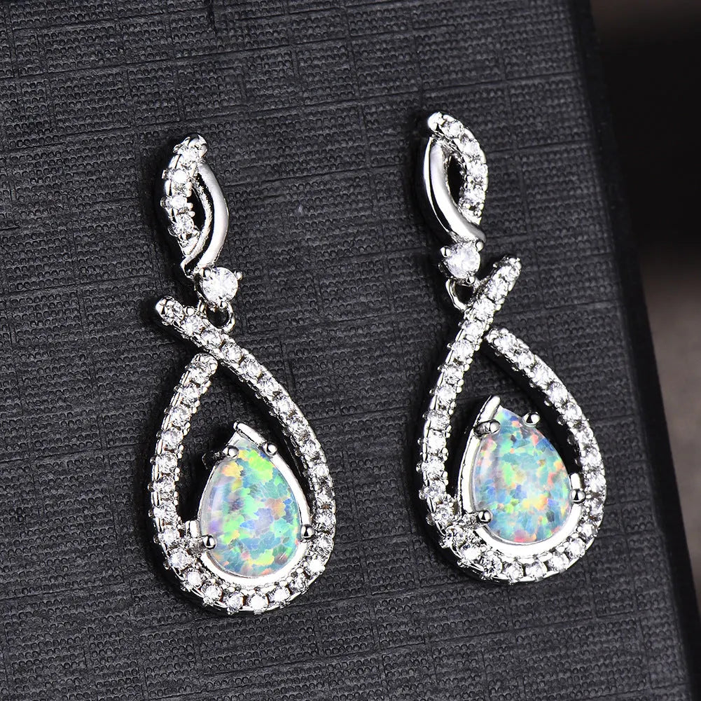 Elegant Opal Drop Earrings