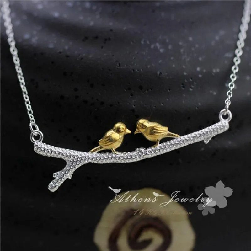 Elegant Bird Branch Necklace