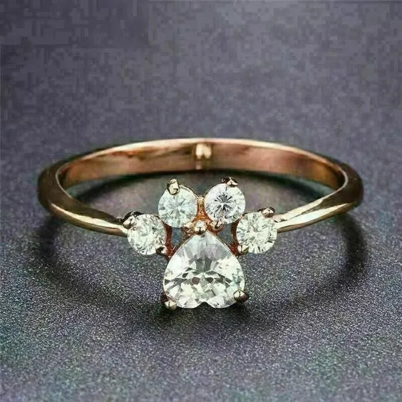 Vintage Zirconia Paw Ring