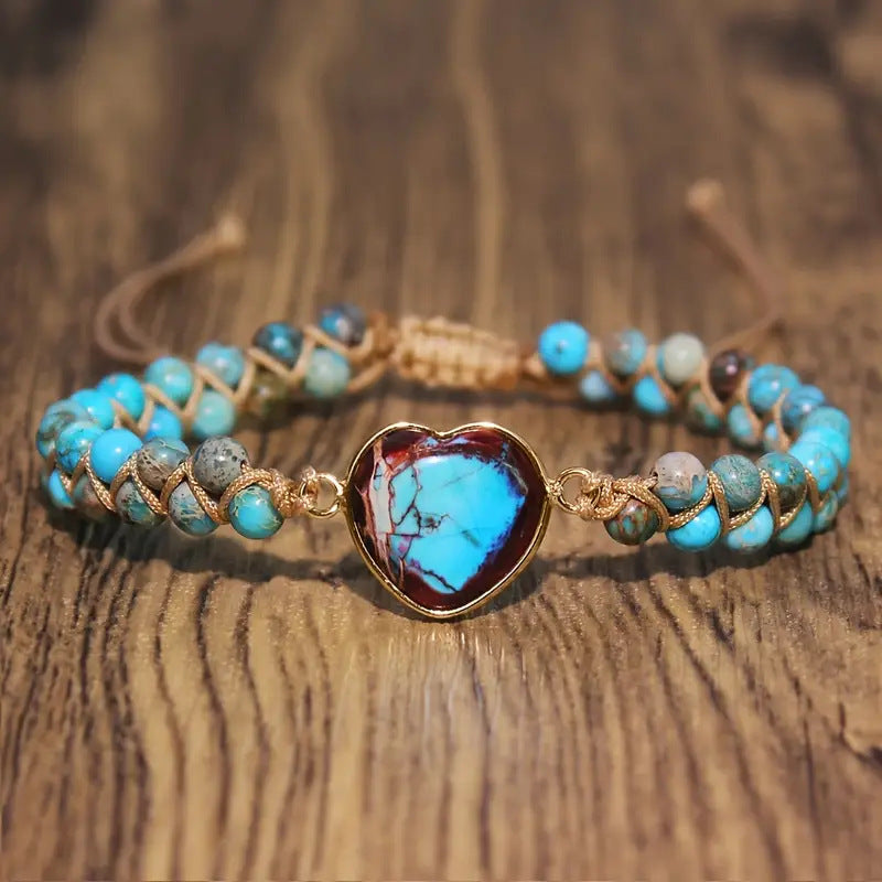 Bohemian Turquoise Heart Bracelet