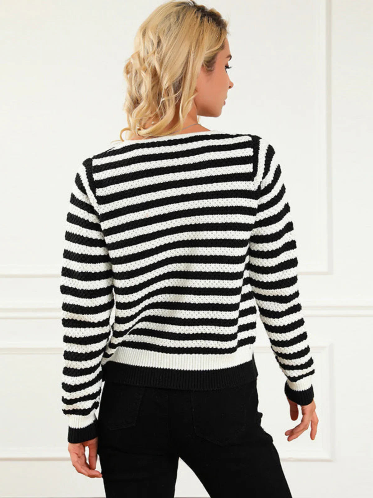 Always Wide Striped Cardigan