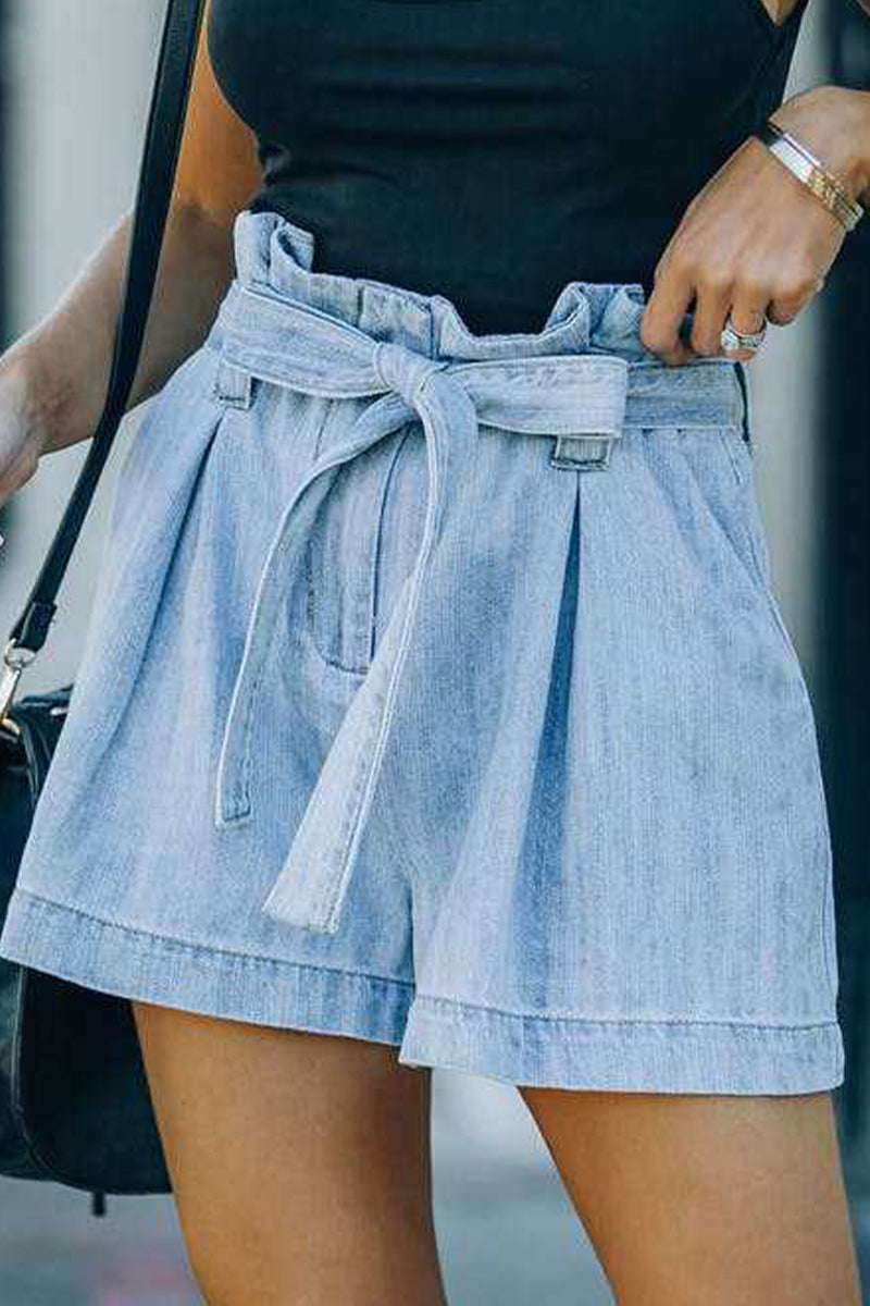 Street Make Old Frenulum Loose Denim Shorts