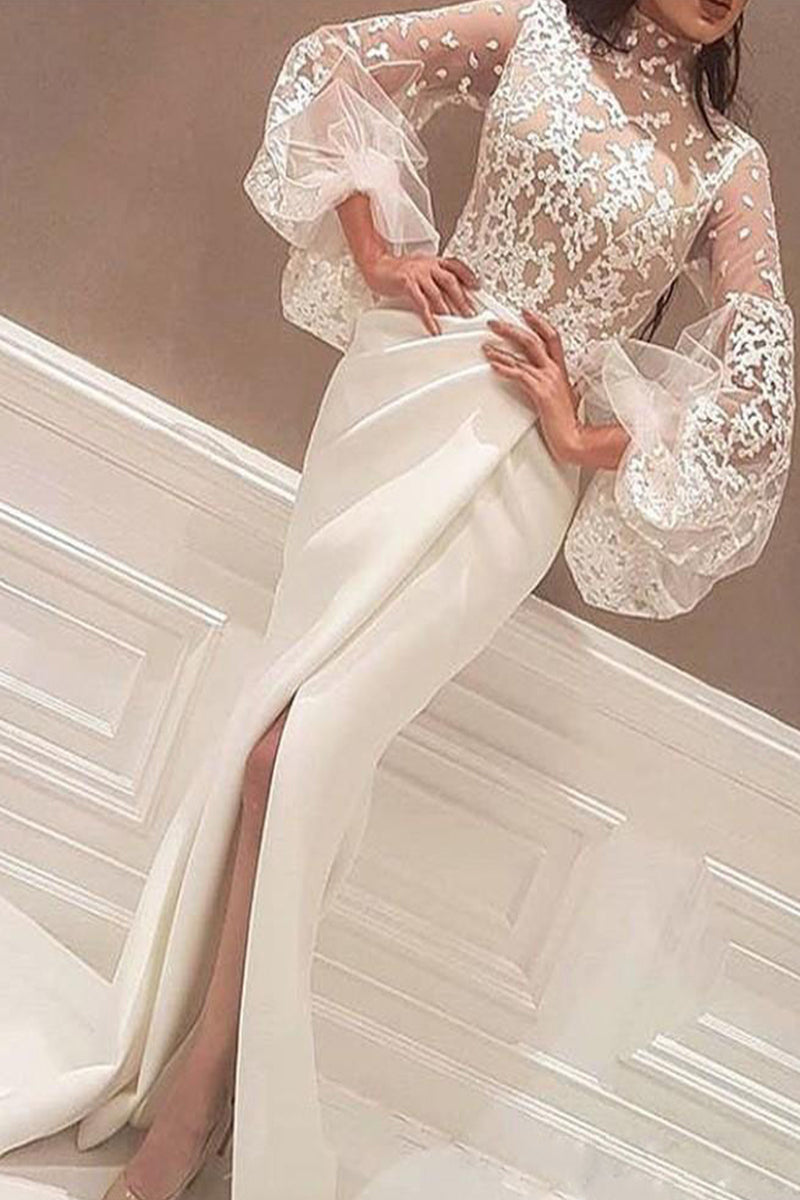 Celebrities Embroidered Patchwork Zipper Pencil Skirt Dresses