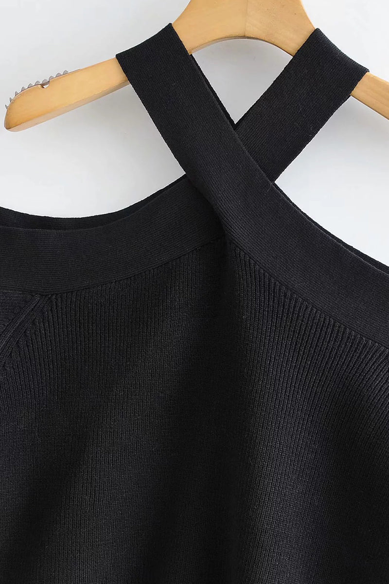 Neck Hanger Off Shoulder Halter Sweaters