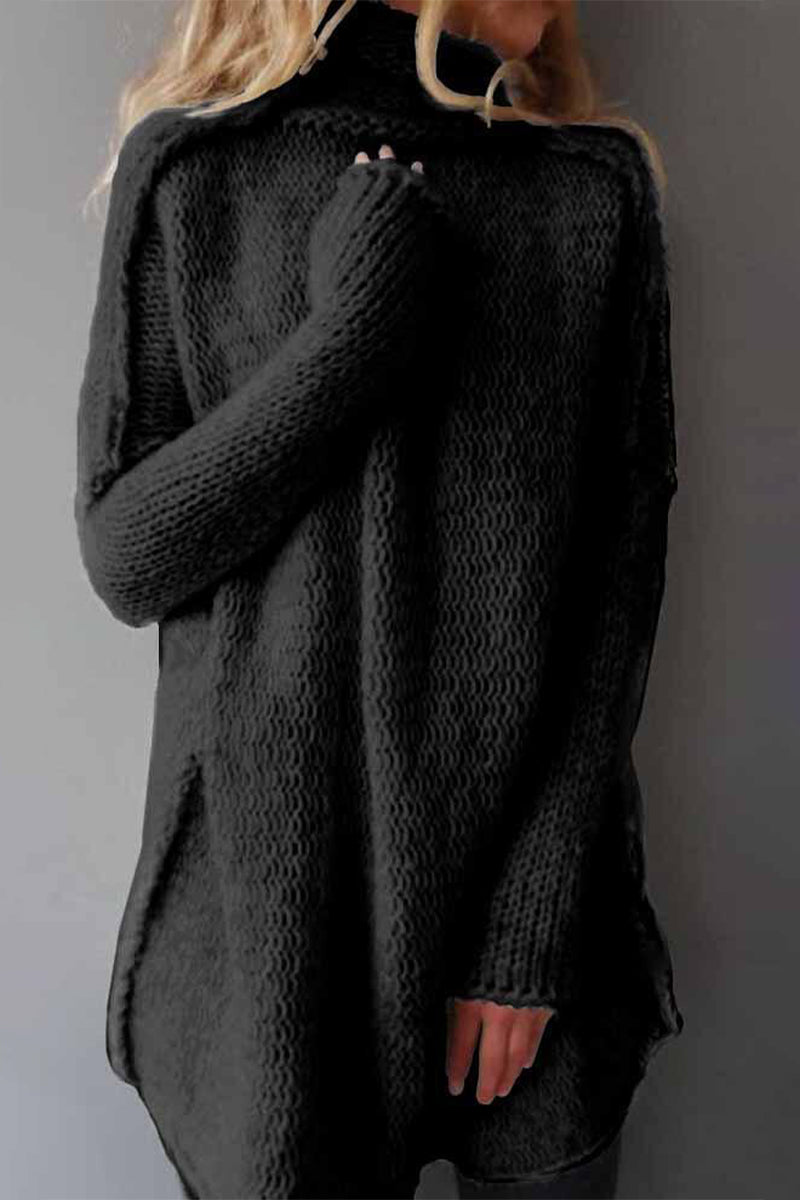 Patchwork Turtleneck Sweaters(3 Colors)