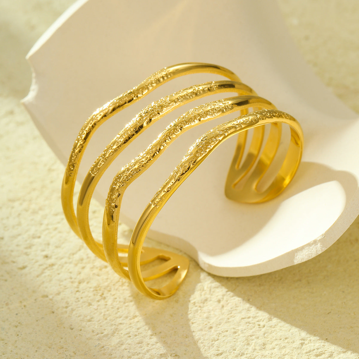Textured Gold Cuff Bracelet