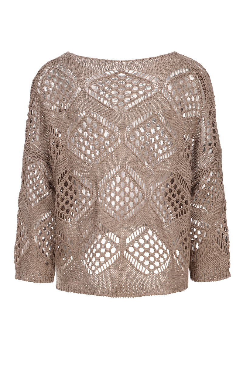Street Color Hollow Out Weave V Neck Sweaters