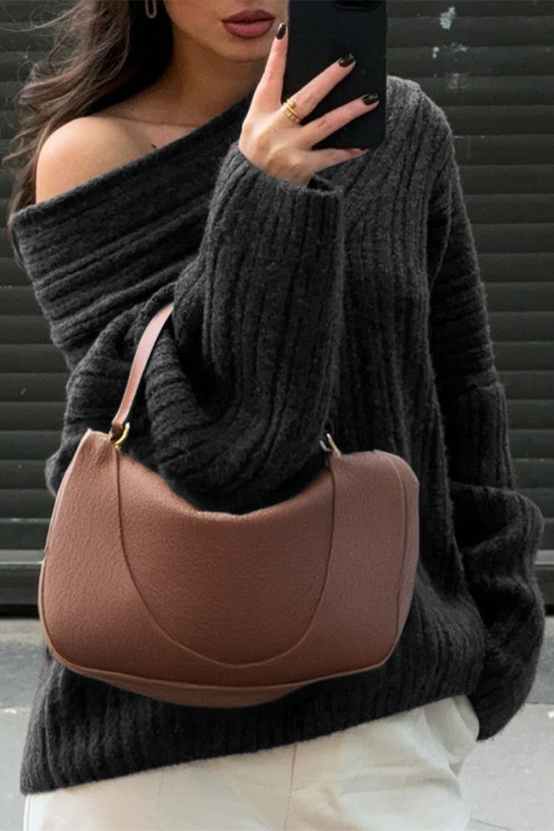 Street Potholes Off Shoulder Sweaters(5 Colors)