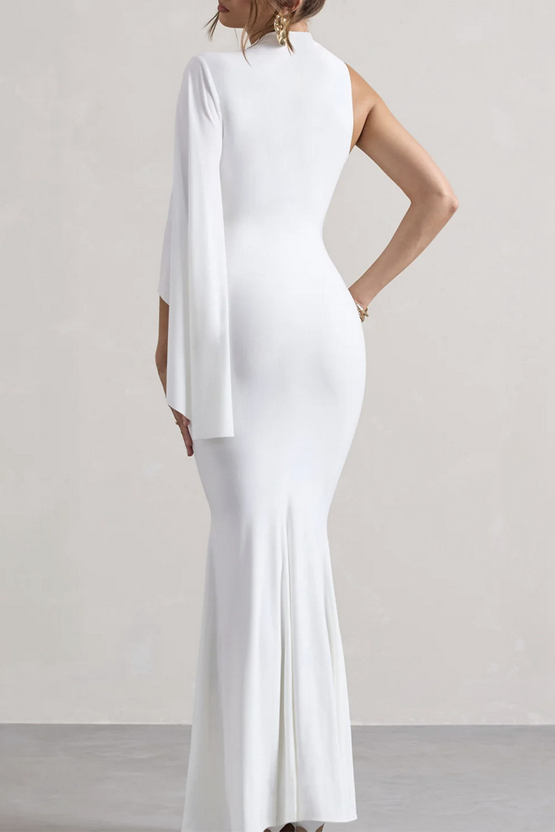 Irregular Half a Turtleneck One Step Skirt Dresses