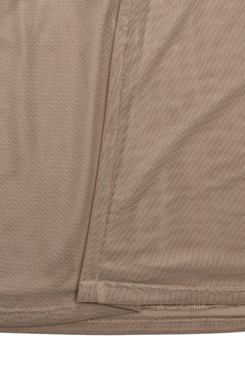 Ruched Mesh Half a Turtleneck Wrapped Skirt Dresses