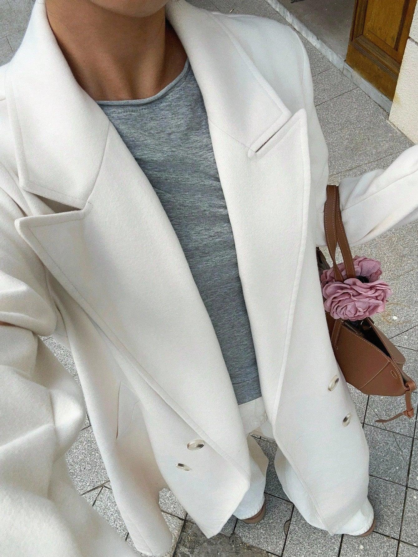 Wool Coat Double Breasted for Autumn Style