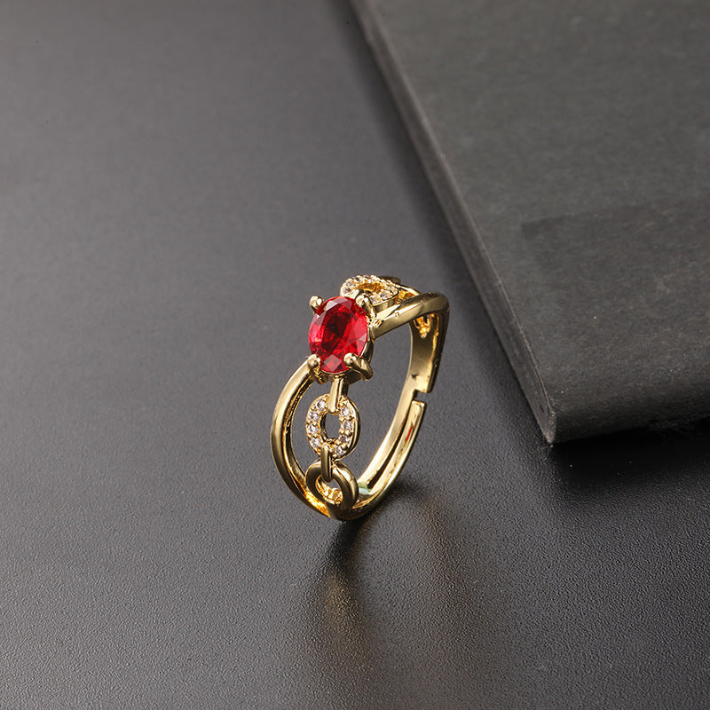 Elegant Ruby Gold Ring
