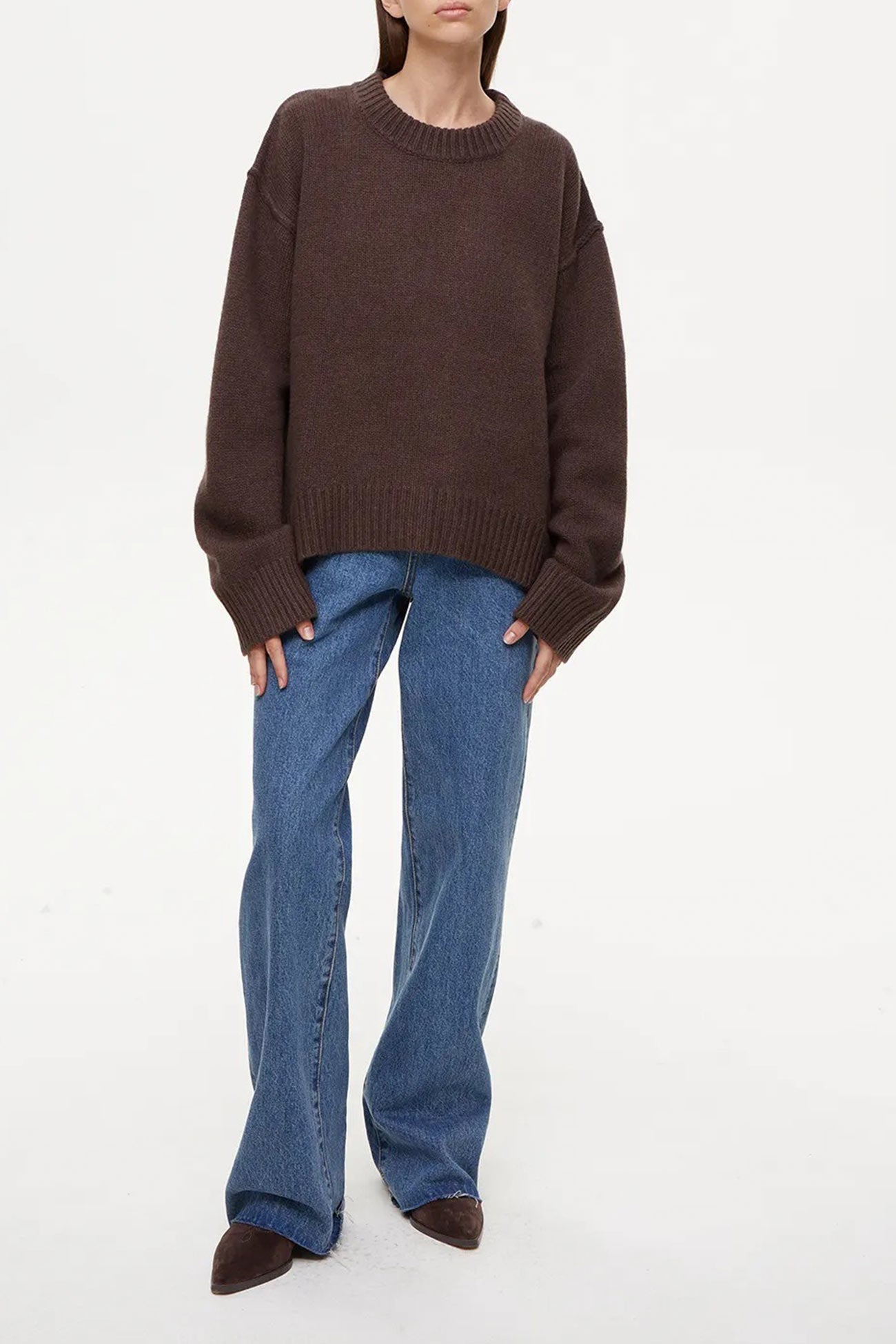 Round Neck Color Pullover Sweater