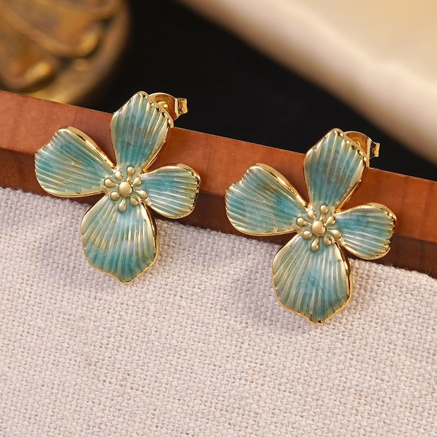 Elegant Turquoise Flower Earrings
