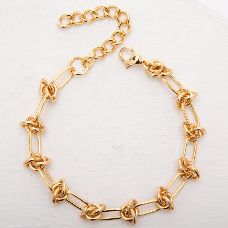 Gold Knot Chain Bracelet