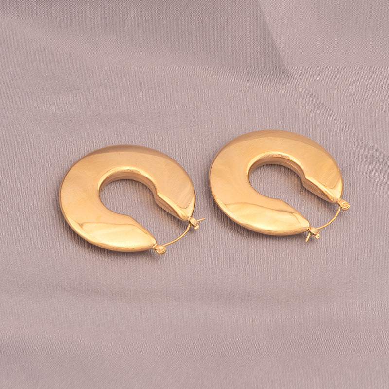 Gold Crescent Earrings