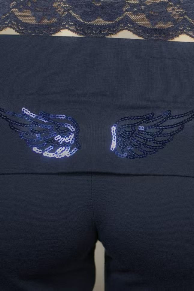 Wing Sequin Embroidered Pants