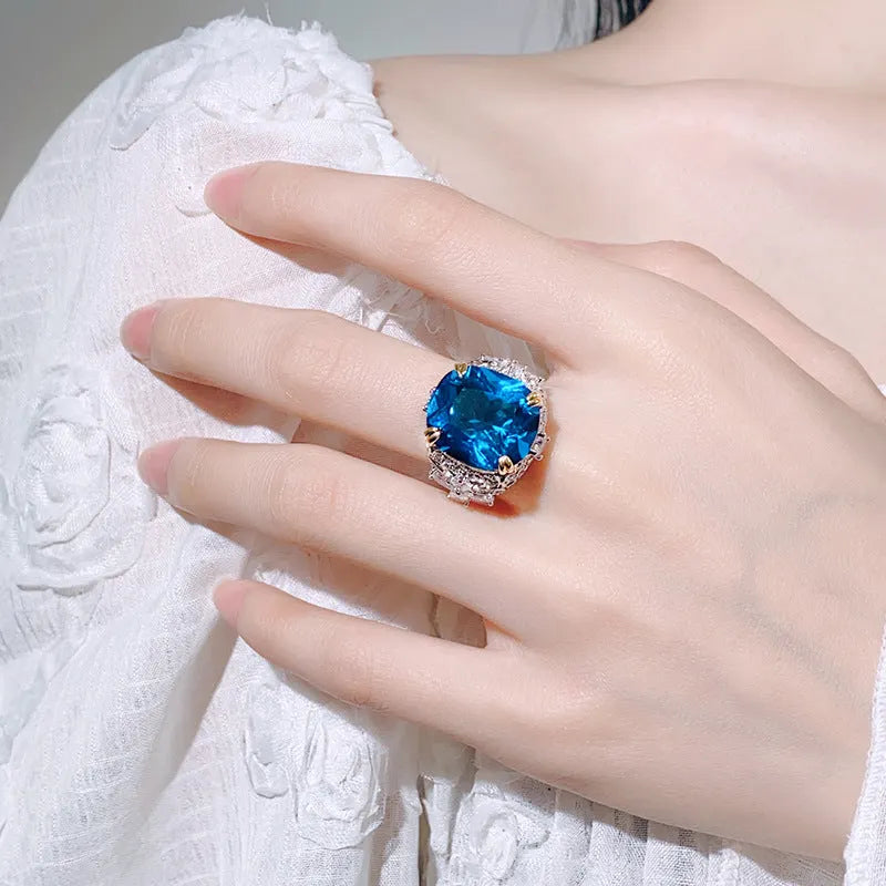 Elegant Blue Topaz Ring