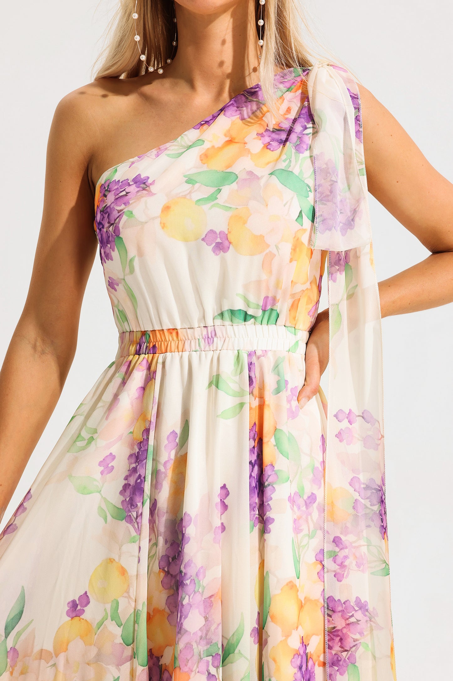 One-shoulder Sleeveless Maxi Dress
