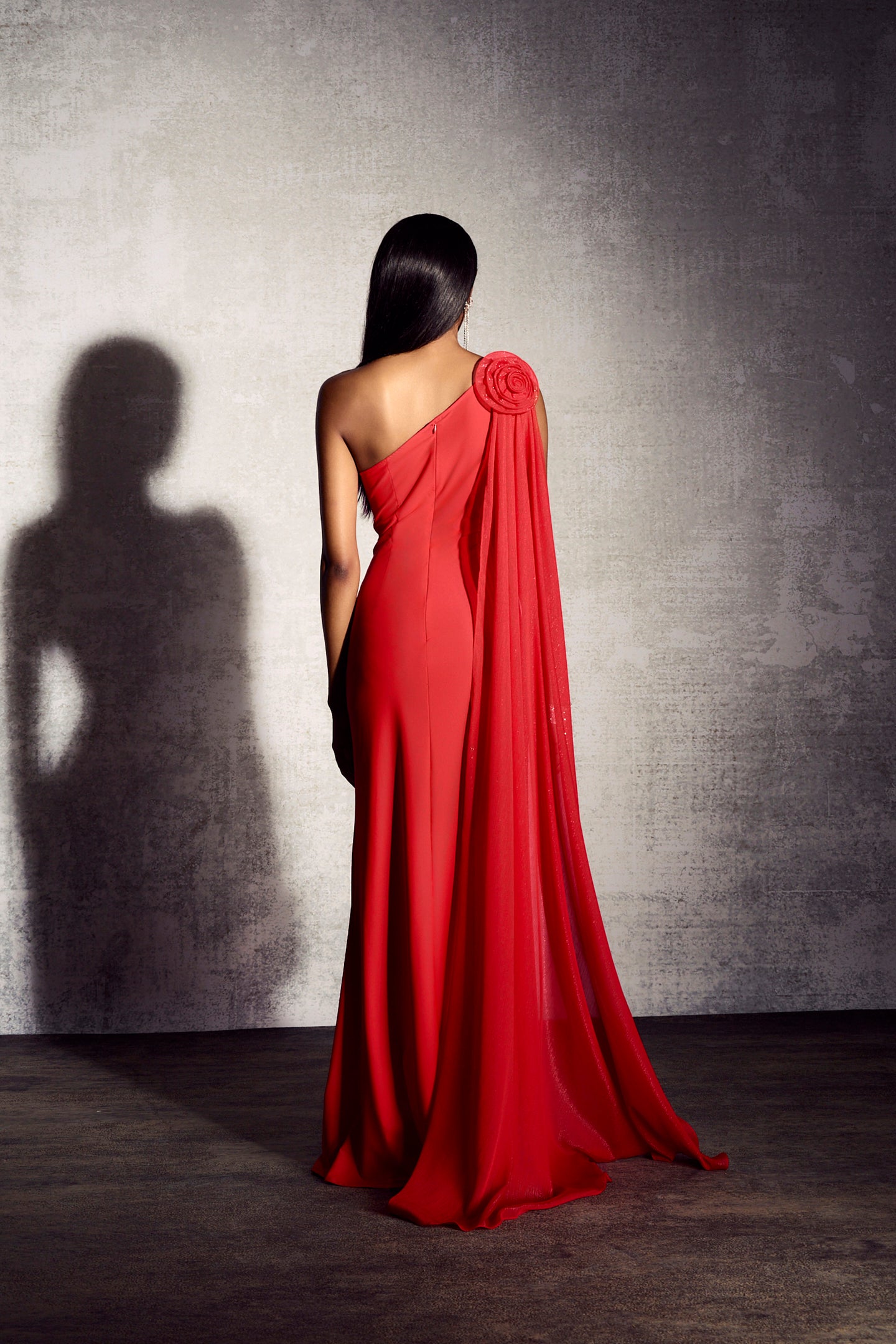 Norma Applique One Shoulder Maxi Dress