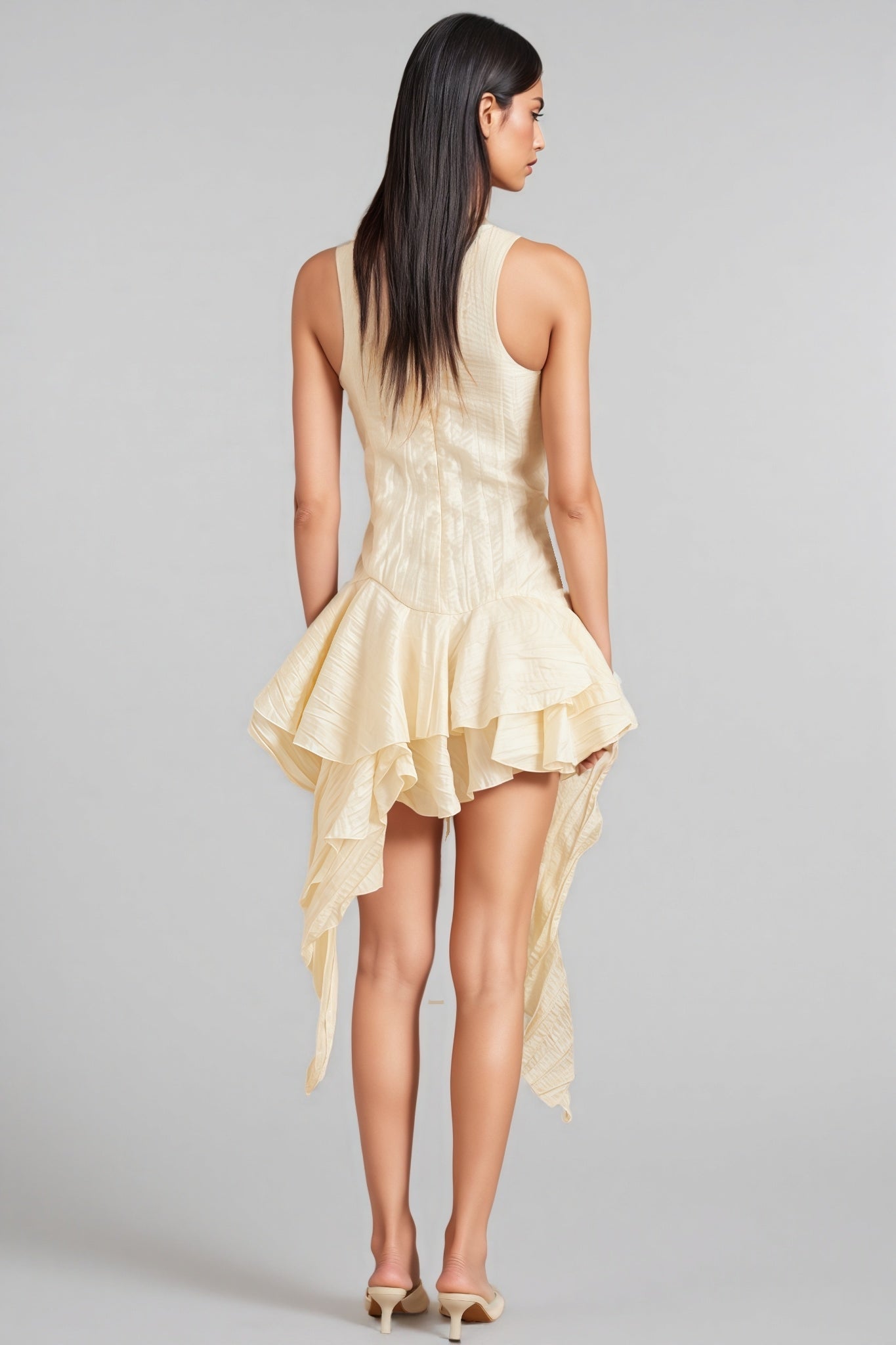 Aella 3d Irregular Ruffle Mini Dress