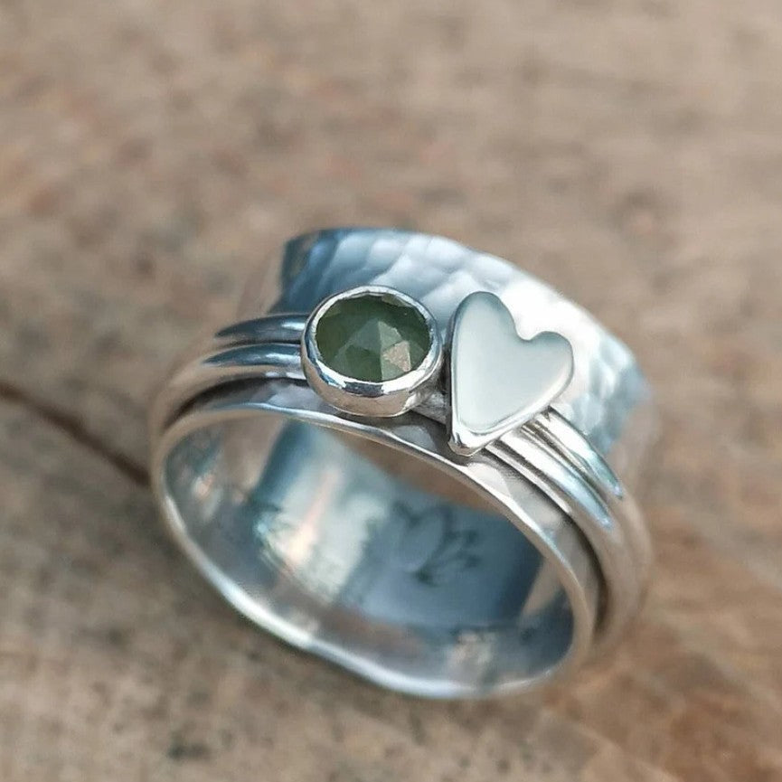 Handmade Labradorite Heart Ring