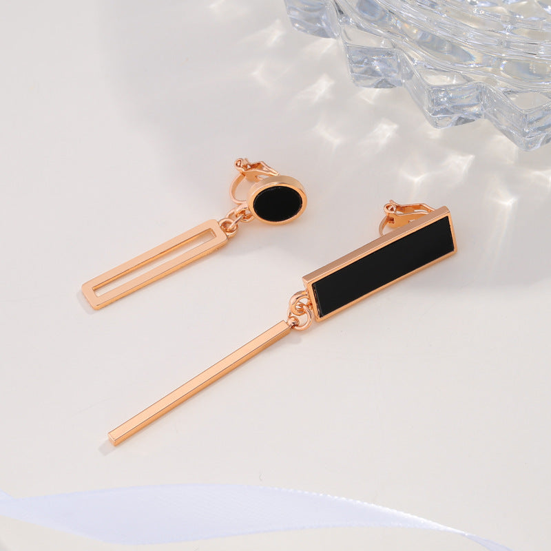 Modern Black Onyx Earrings
