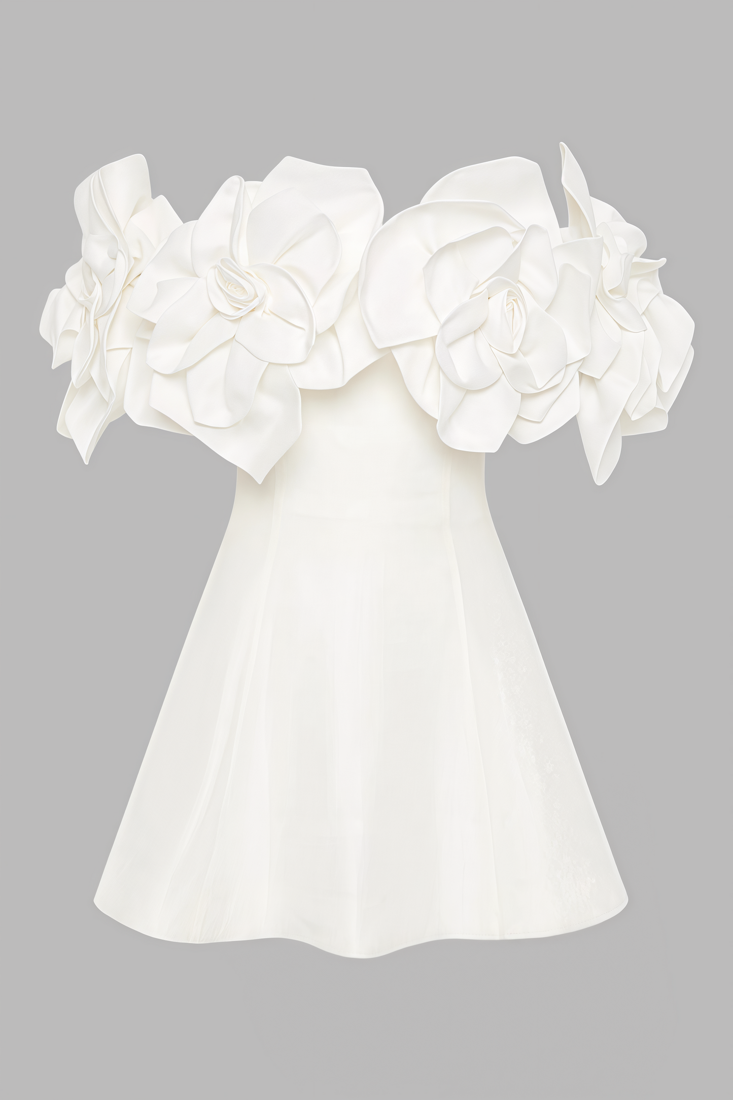 Evelyn White Oversized Applique Mini Dress