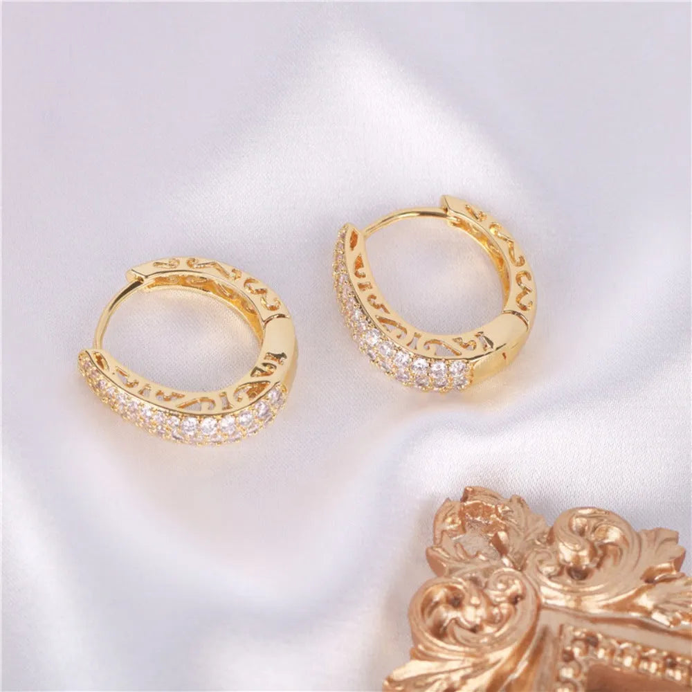 Classic Gold Diamond Earrings