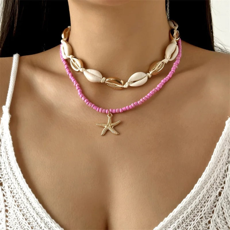 Bohemian Shell Starfish Necklace