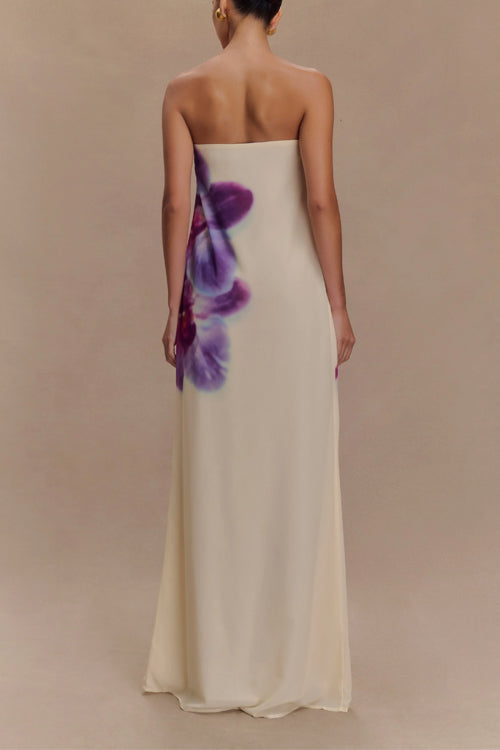 Moxidress Strapless Print Maxi Dress