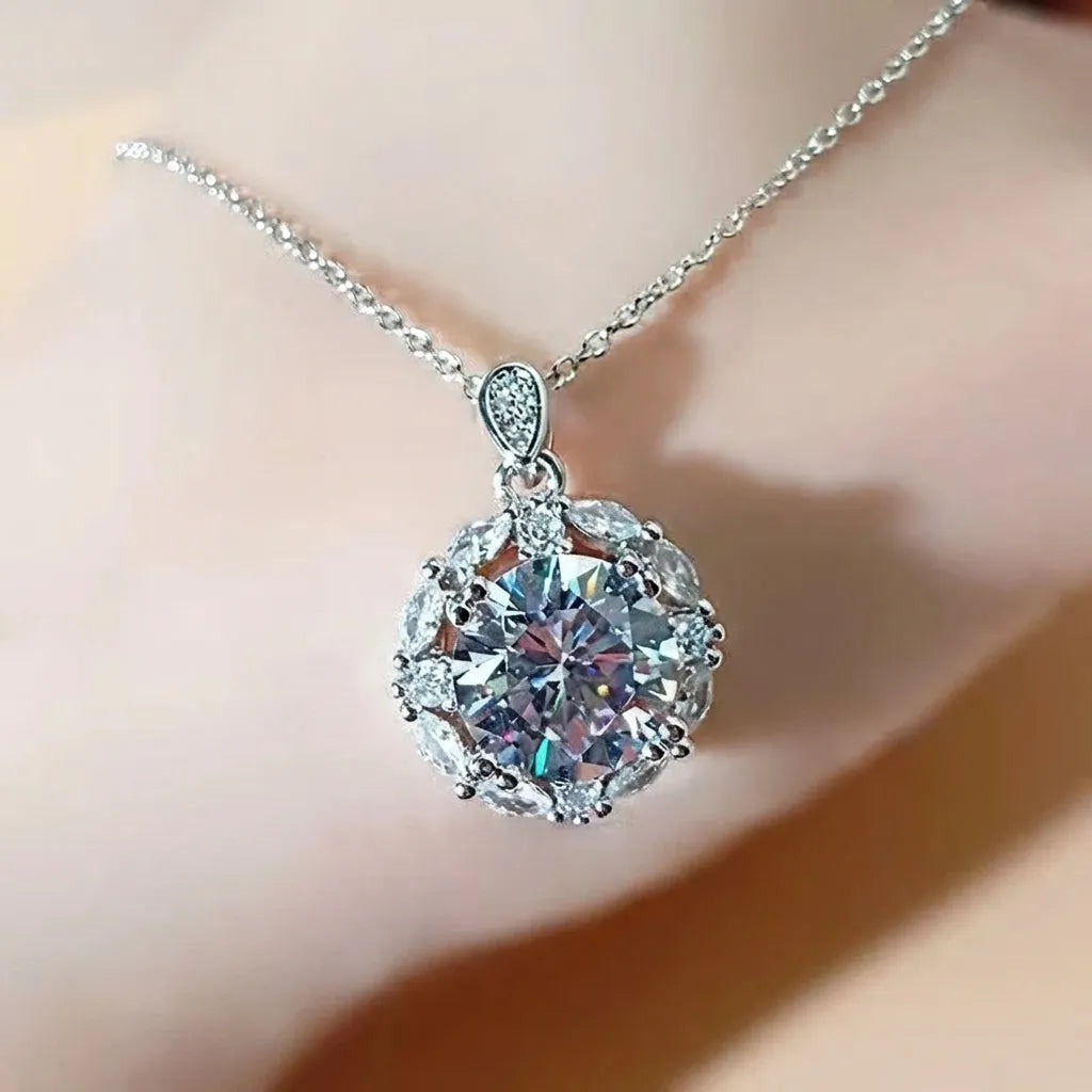 Elegant Silver Floral Pendant