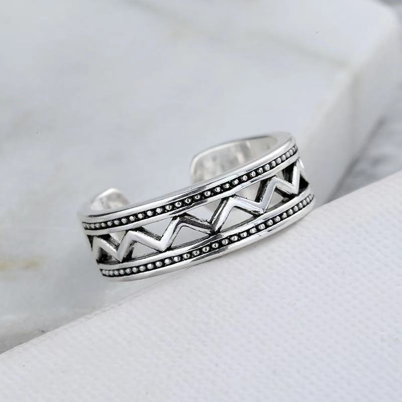 Geometric Silver Cuff Ring