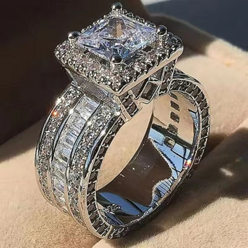 Elegant Crystal Diamond Ring