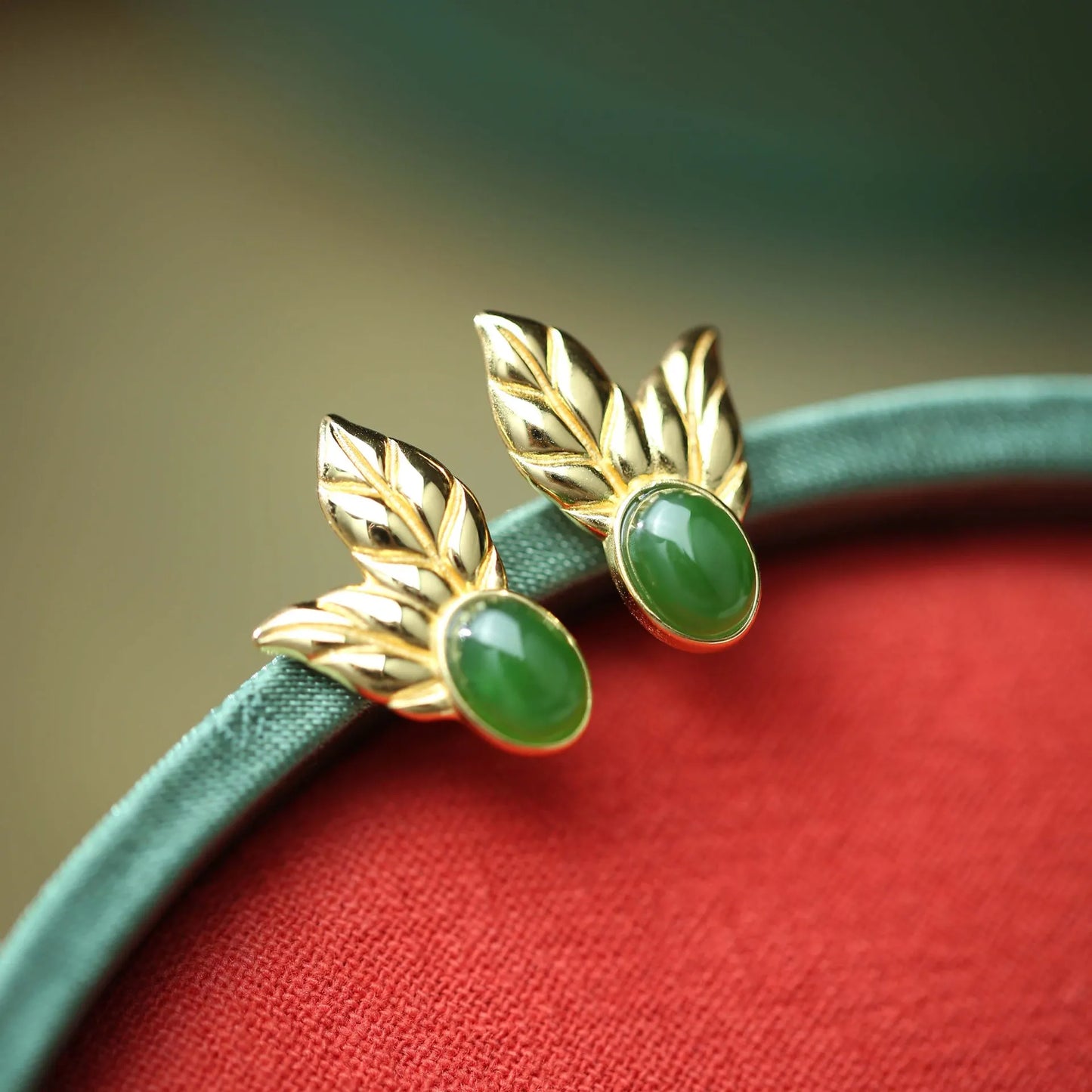 Elegant Jade Leaf Earrings