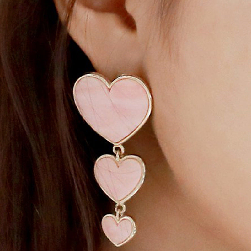 Romantic Pink Heart Earrings