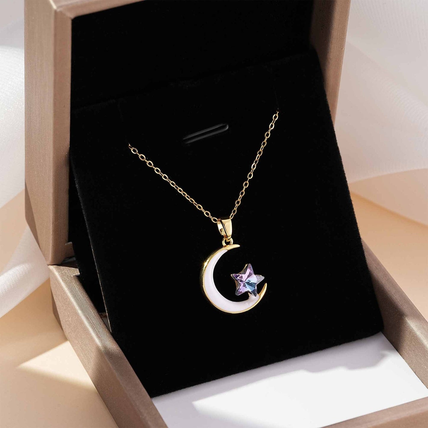 Celestial Moon Star Necklace