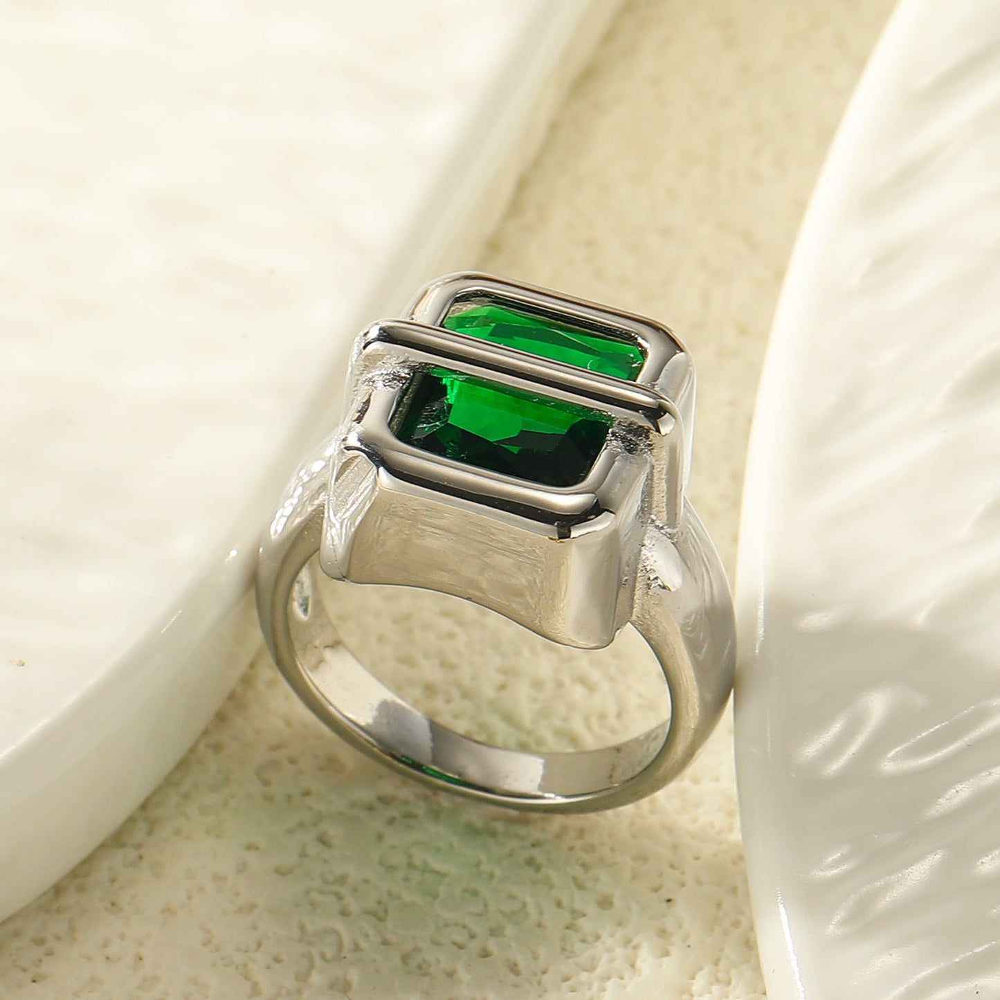 Modern Green Tourmaline Ring