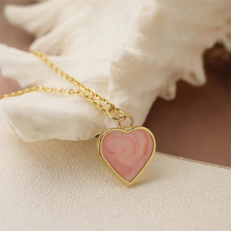 Romantic Pink Heart Necklace